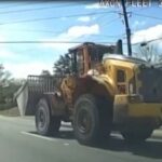 Video Police say an ex-employee led police on a slow-speed chase of a stolen front-loader