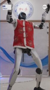 WATCH:  Robot at Chinese National Olympic Committee's team house entertains visitors