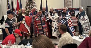 Eight veterans were awarded Quilts of Valor for their sevice to their country