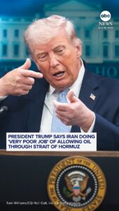 Video Trump says Iran doing ‘very poor job’ of allowing oil through Strait of Hormuz