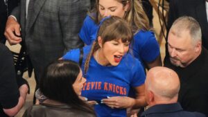 Taylor Swift, Michael J. Fox and other celebrities attend Knicks-Spurs NBA Finals Game 4 at MSG