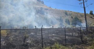 Firefighters halt grass fire near mouth of Green Canyon