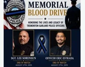 Memorial blood drive to honor Sgt. Lee Sorensen, Officer Eric Estrada in Garland