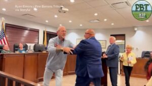 WATCH:  New Jersey mayor charges at critic during town hall